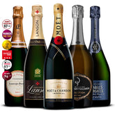 5 Champagne Set: Laurent‑Perrier La Cuvée, Lanson Black Label, Moët & Chandon Impérial, Billecart‑Salmon Cuvée Nicolas François & Charles Heidsieck Brut Réserve 5×750 ml